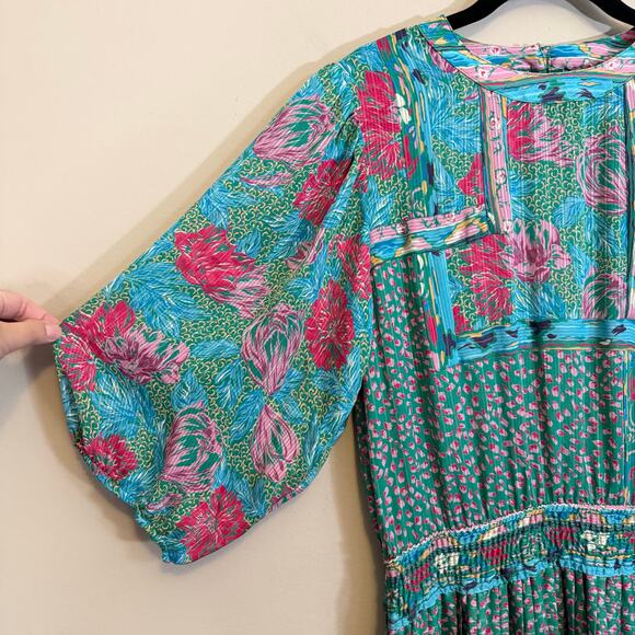 Vintage Susan Freis Floral Maxi Dress Small - Picture 5 of 8